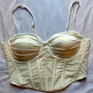 Say What? Cream Satin Bra with Structured Support